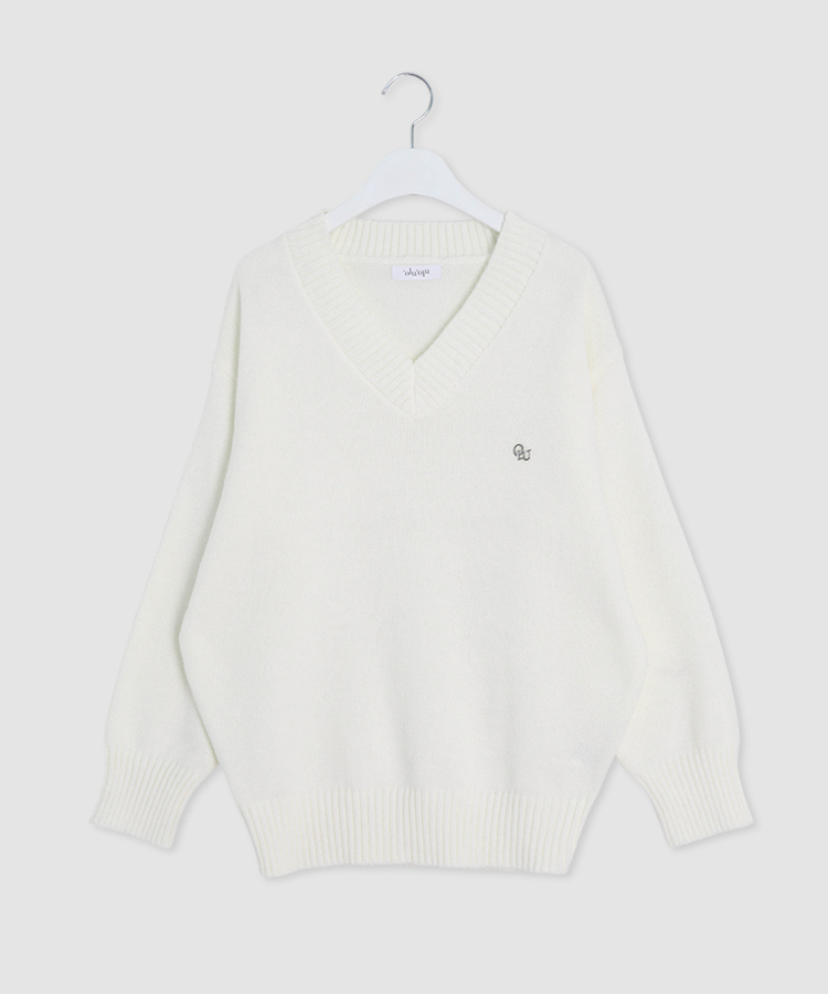 【単独制作/特価】oluデイリーラウンドネック、Vネック2種ニット