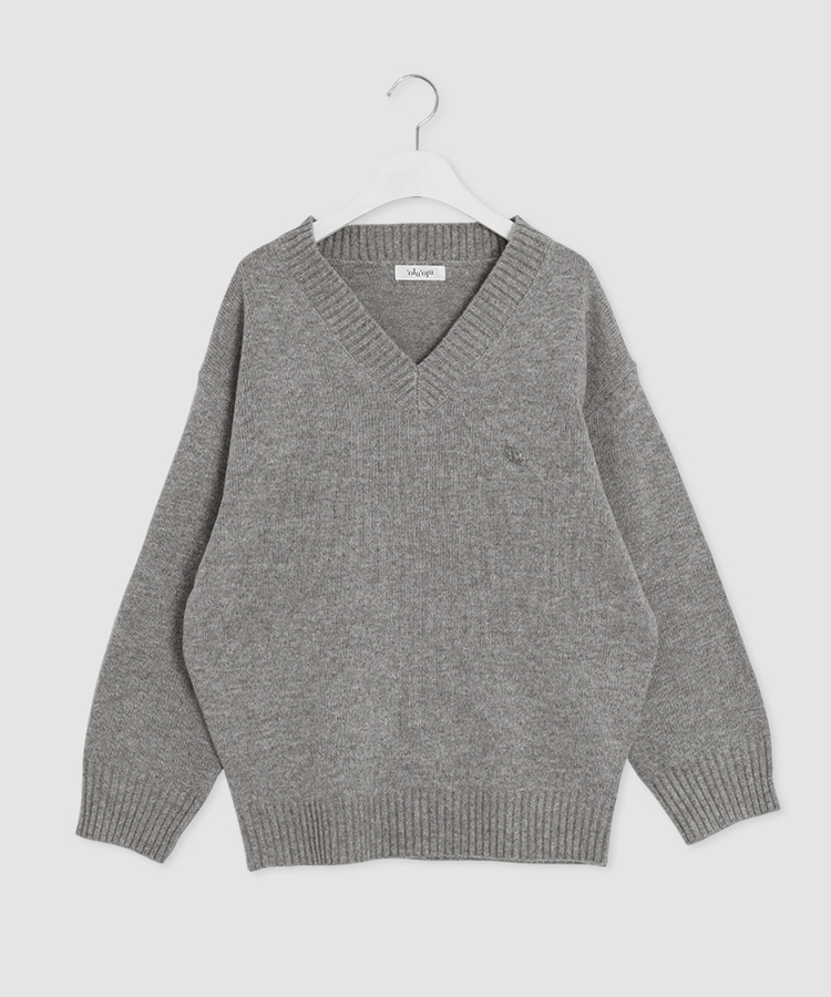 【単独制作/特価】oluデイリーラウンドネック、Vネック2種ニット