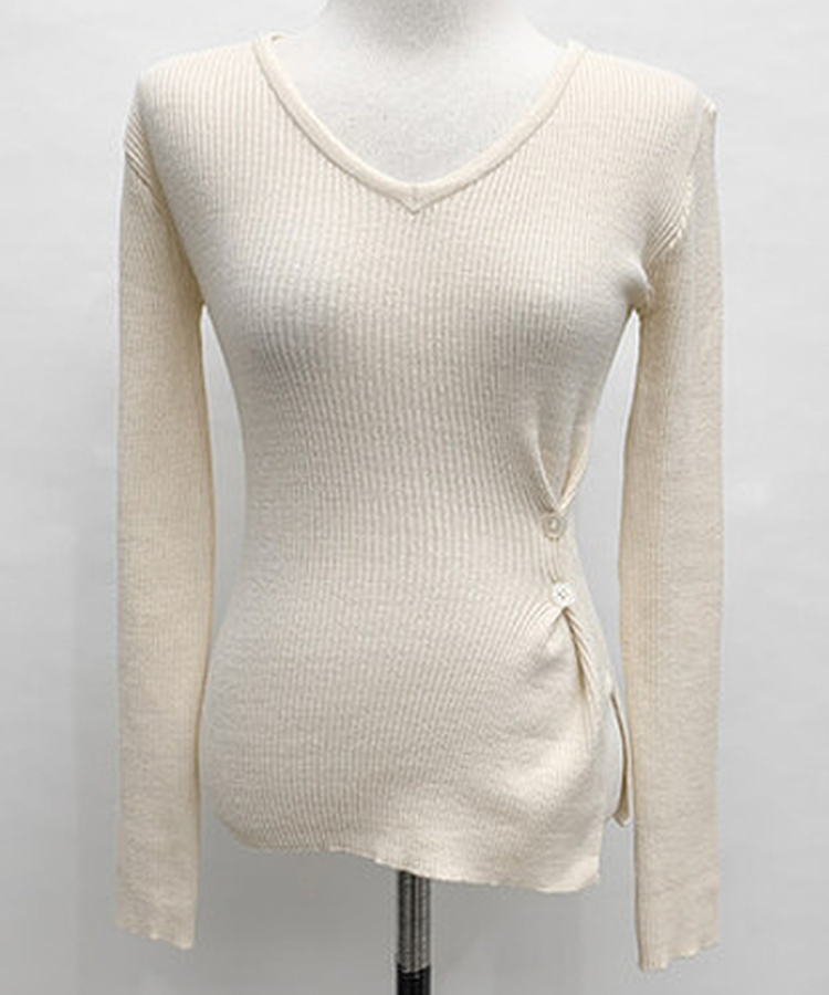 소르 여리 슬림 브이 니트