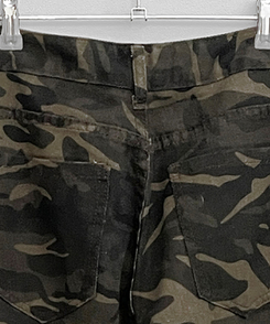 숏롱선택루프카모패턴코튼사이드스냅와이드롱팬츠