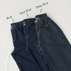 버킷 기장선택 사이드핀턱 생지 데님 와이드 팬츠