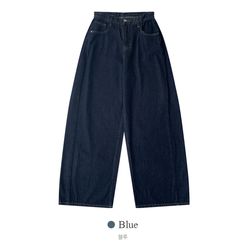 버킷 기장선택 사이드핀턱 생지 데님 와이드 팬츠