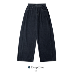 버킷 기장선택 사이드핀턱 생지 데님 와이드 팬츠