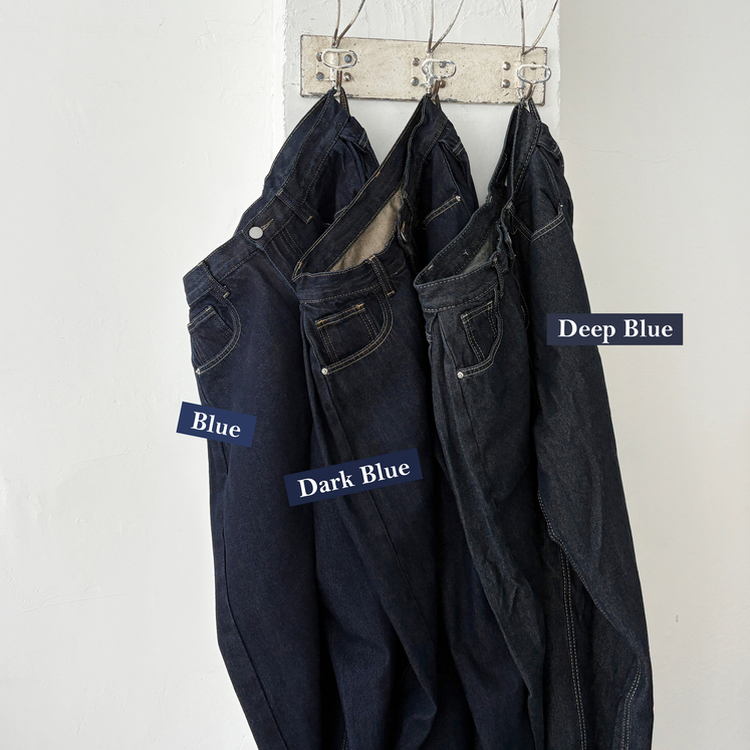 버킷 기장선택 사이드핀턱 생지 데님 와이드 팬츠