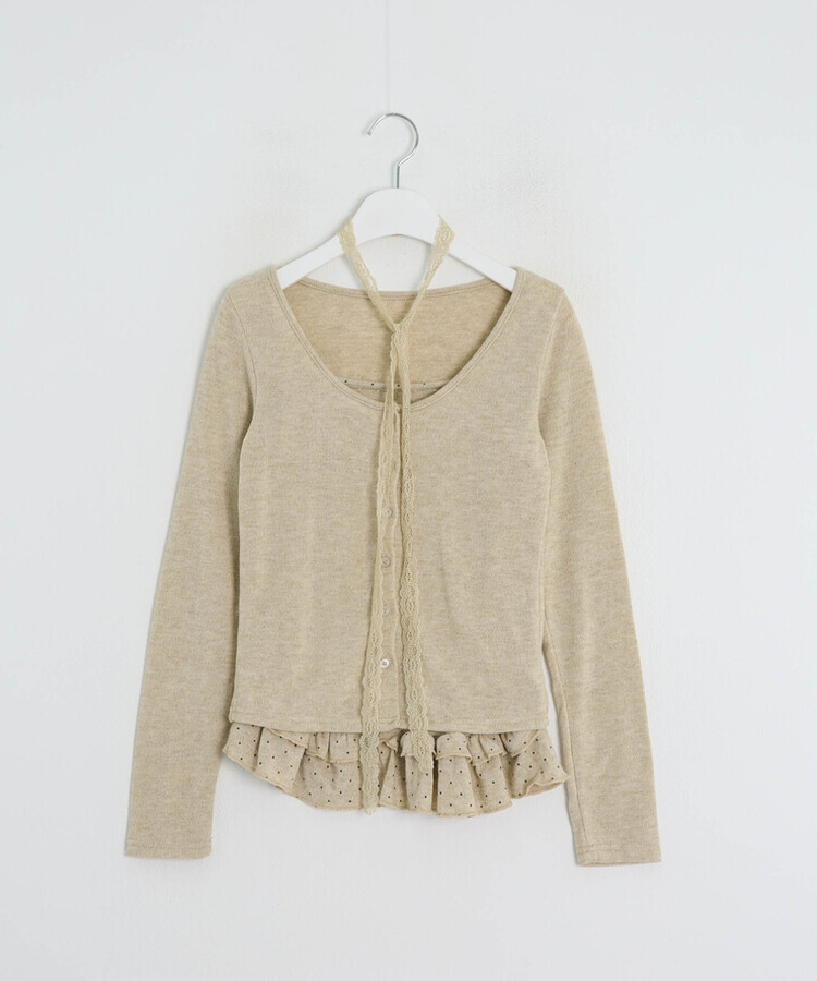 【SET】ドットキャミソール+カーディガン