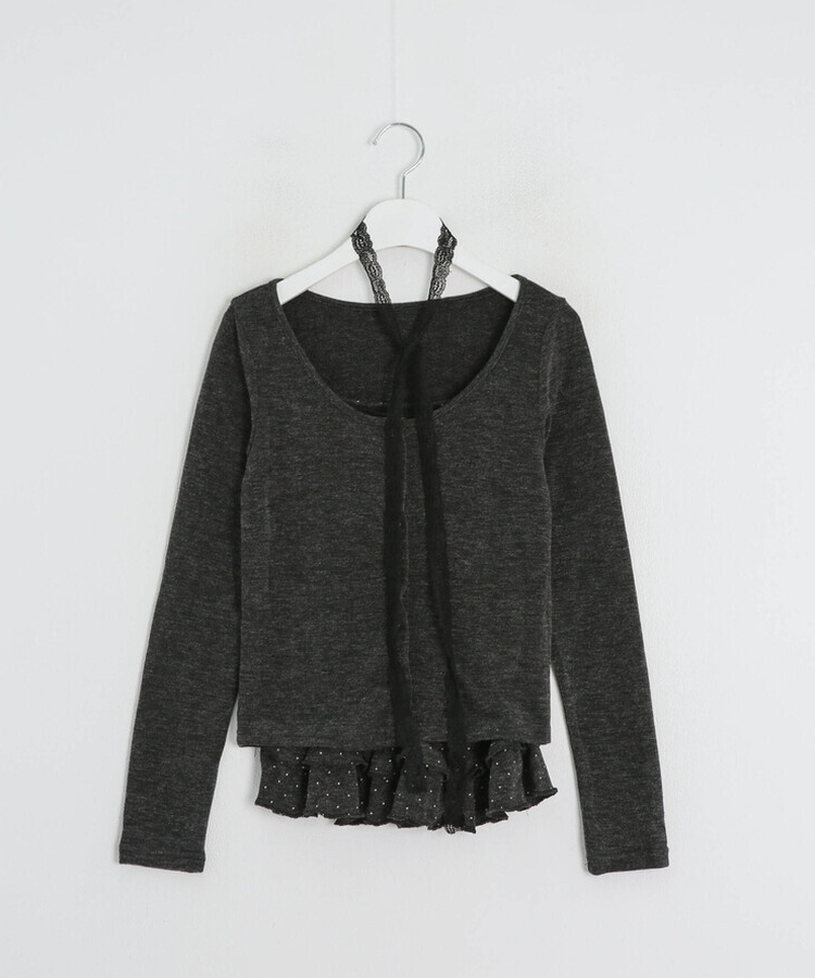 【SET】ドットキャミソール+カーディガン