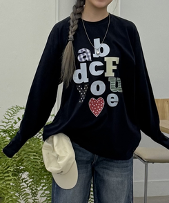 オーバーフィット長袖Tシャツ NAVY