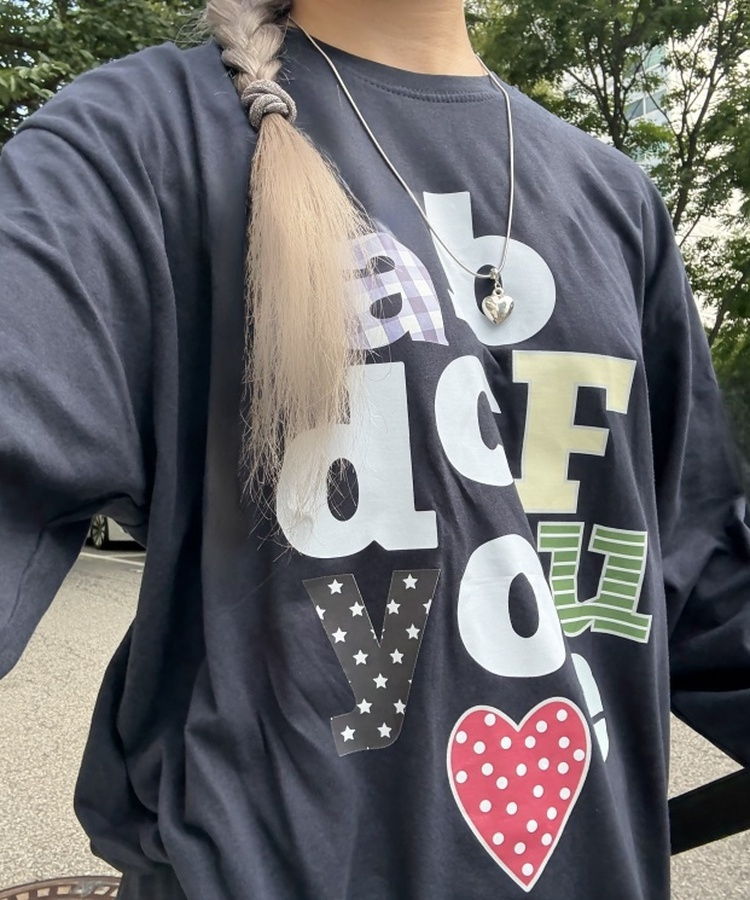 オーバーフィット長袖Tシャツ NAVY