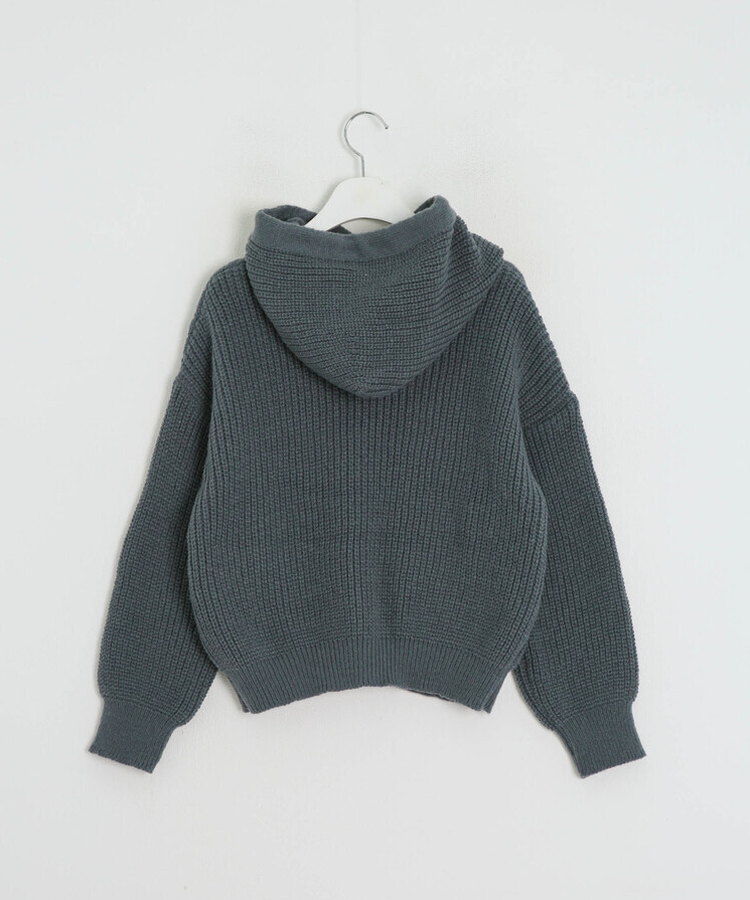 후드 꽈배기 니트 가디건