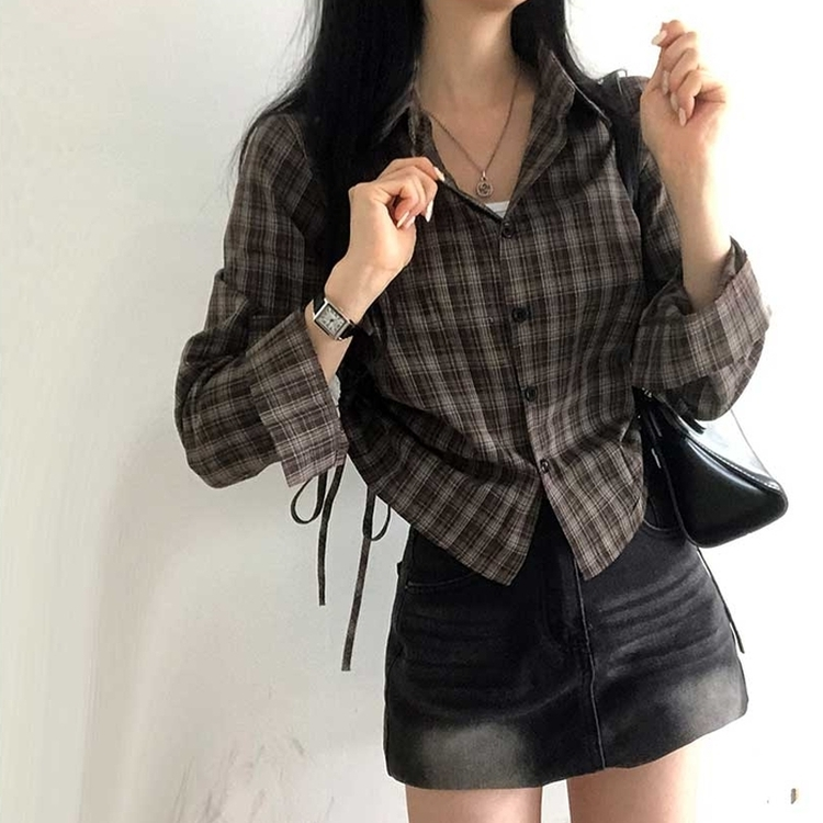 ブラウニーシャーリングチェックシャツ BROWN