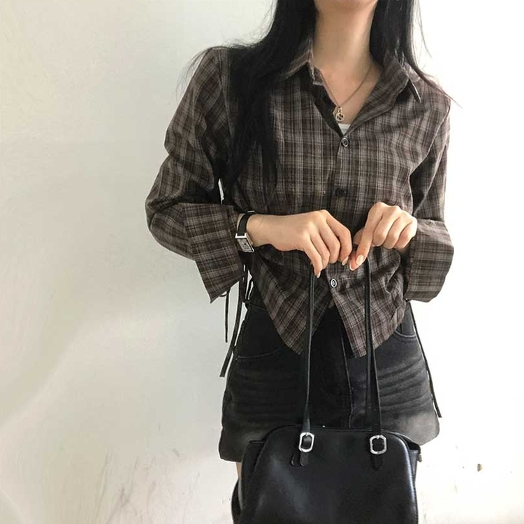 ブラウニーシャーリングチェックシャツ BROWN