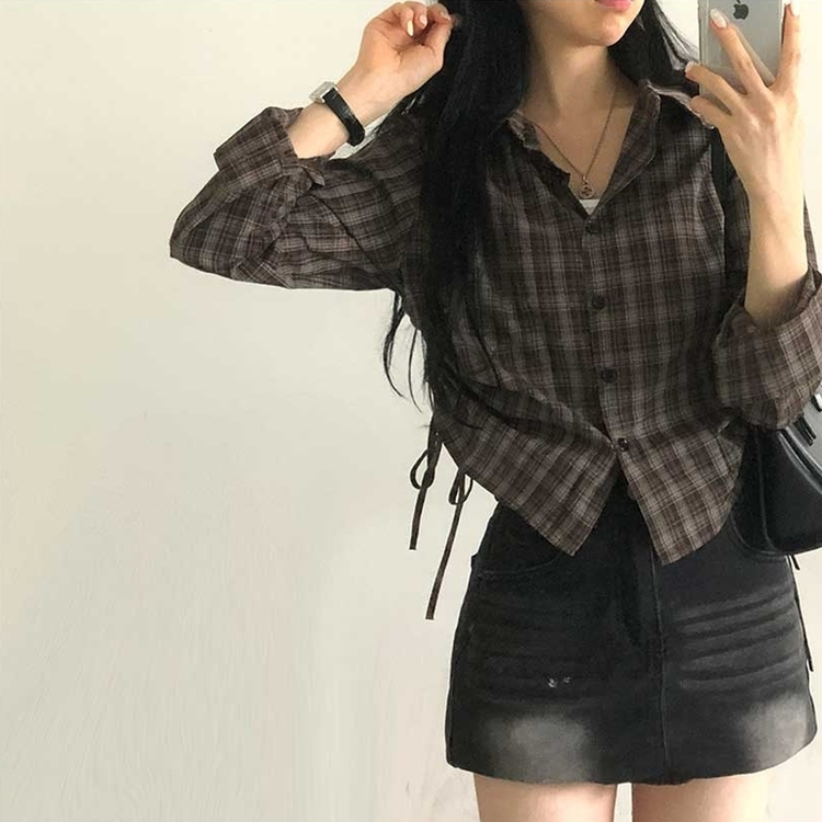 ブラウニーシャーリングチェックシャツ BROWN