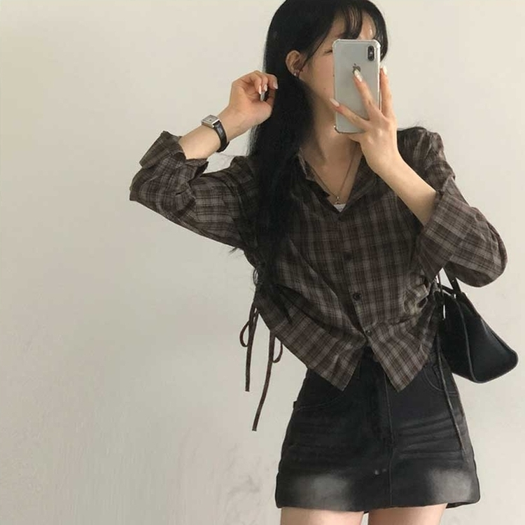 ブラウニーシャーリングチェックシャツ BROWN