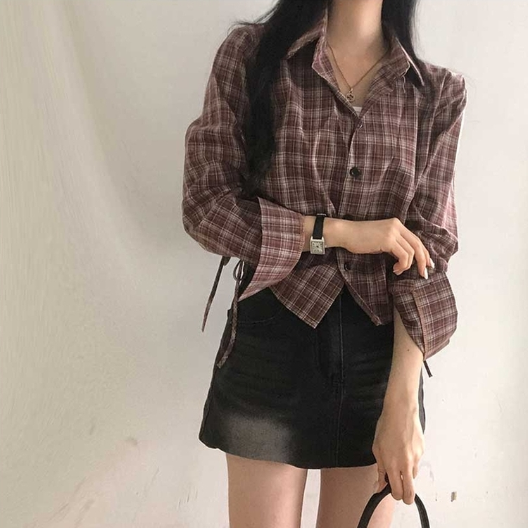 ブラウニーシャーリングチェックシャツ BRICK