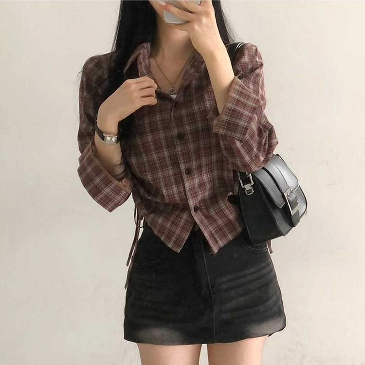 ブラウニーシャーリングチェックシャツ BRICK