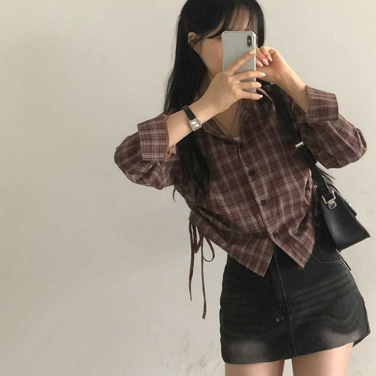 ブラウニーシャーリングチェックシャツ BRICK