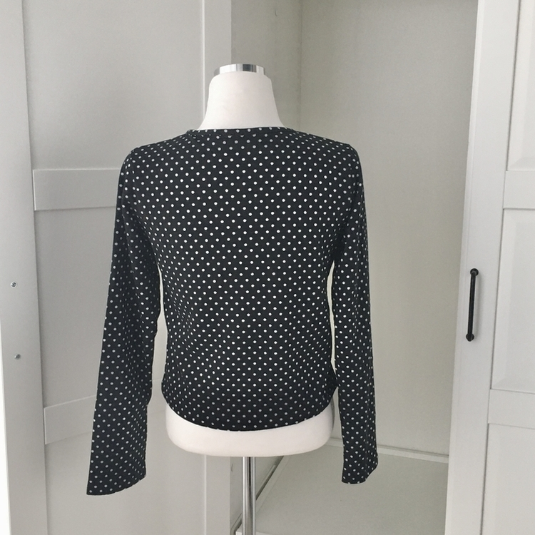 키치 유니크 스트라이프 안감 도트 가디건 봄 가을 빈티지