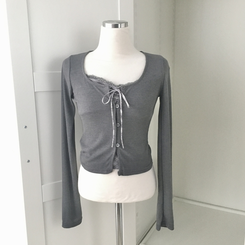 폴링 체크 끈나시 가디건 세트 가을 Y2K 빈티지 레이어드 상의