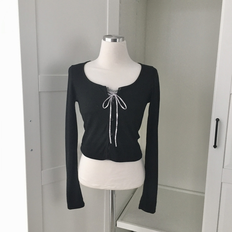 폴링 체크 끈나시 가디건 세트 가을 Y2K 빈티지 레이어드 상의