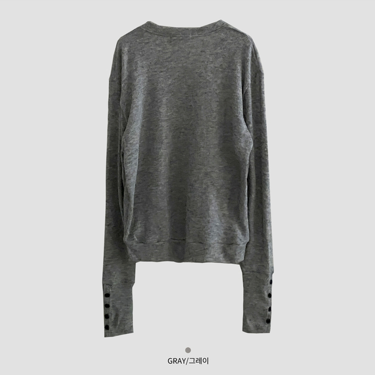 リブ袖Vネックニット