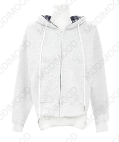 チェックフードジップアップ(5color)