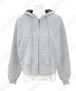 チェックフードジップアップ(5color)