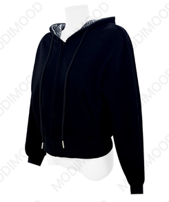 チェックフードジップアップ(5color)