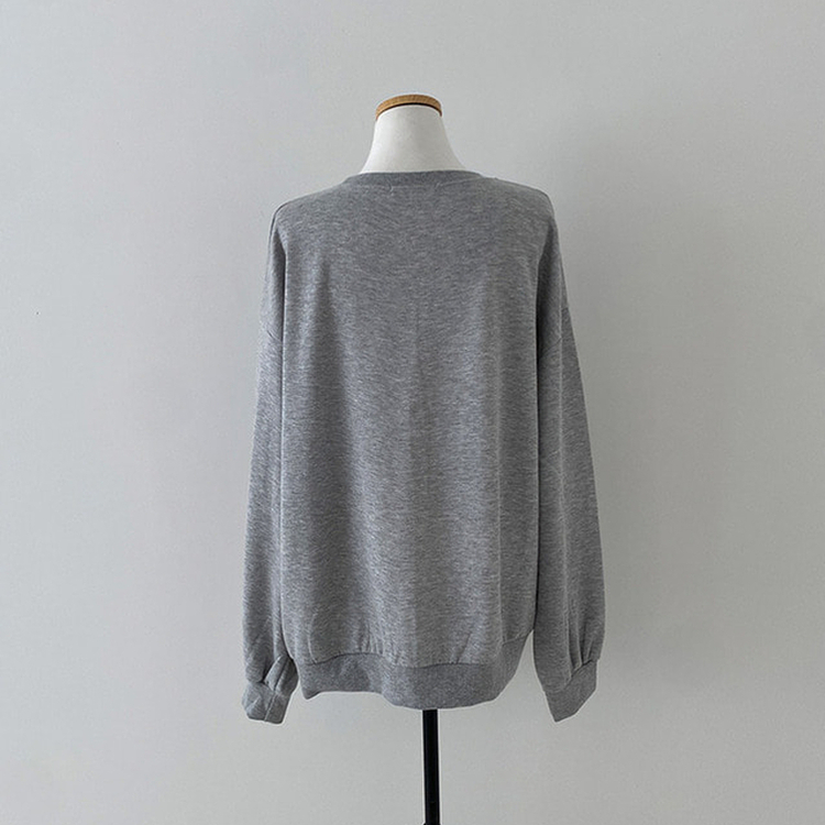 틴에이져 하트 체크패턴 레터링 루즈핏 맨투맨