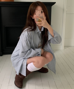 ストライプルーズフィットシャツ SORA