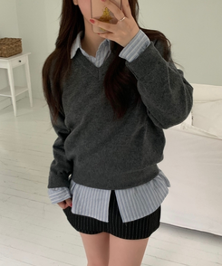 ストライプルーズフィットシャツ SORA