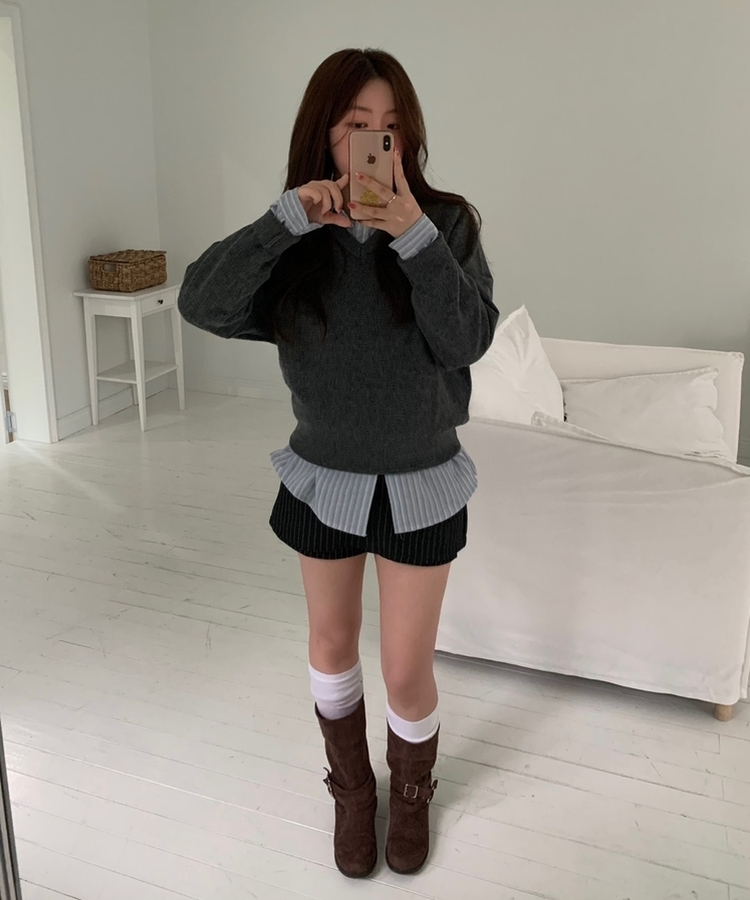 ストライプルーズフィットシャツ SORA