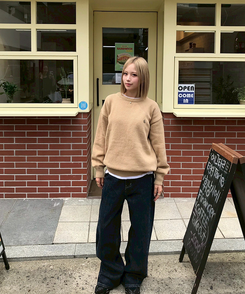 【丈別】ベーシックワイドデニムパンツ DARK DENIM