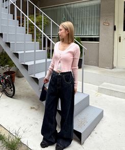 【丈別】ベーシックワイドデニムパンツ DARK DENIM