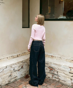 【丈別】ベーシックワイドデニムパンツ DARK DENIM