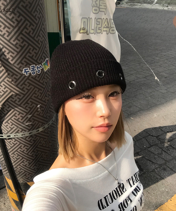 アイレットビーニー BLACK