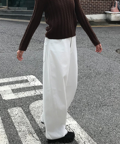 【丈別】ワイドコットンパンツ WHITE