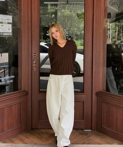 【丈別】ワイドコットンパンツ WHITE