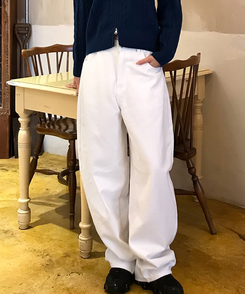 【丈別】ワイドコットンパンツ WHITE