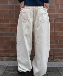【丈別】ワイドコットンパンツ WHITE