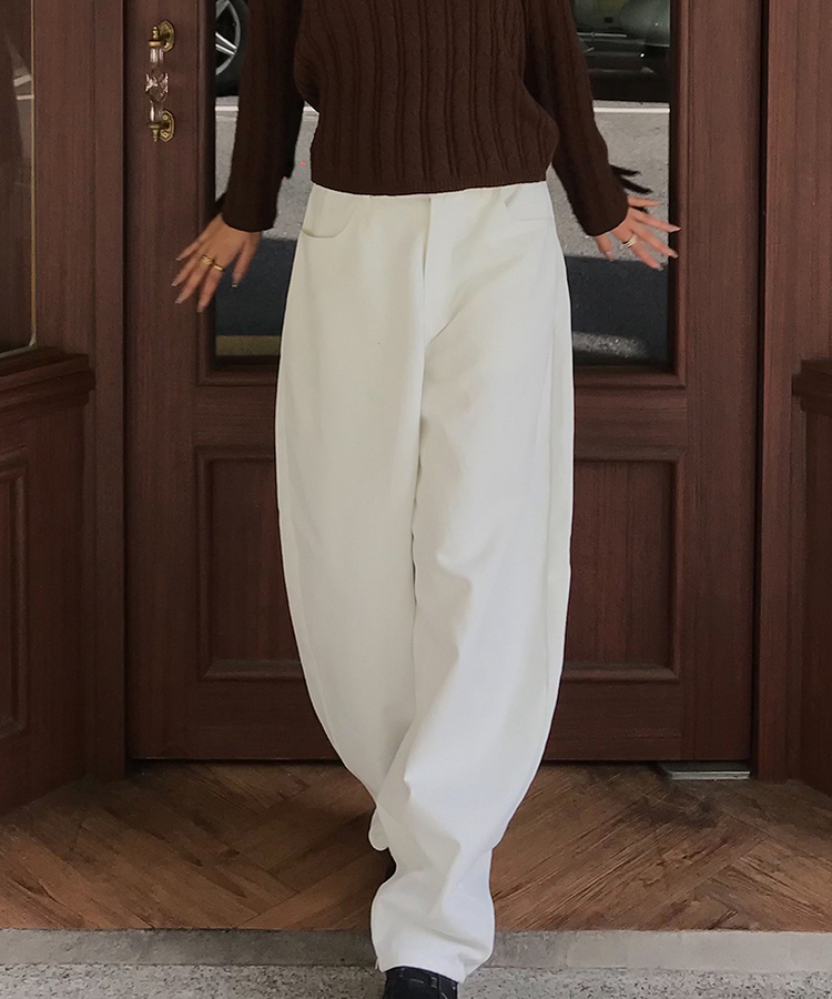 【丈別】ワイドコットンパンツ WHITE