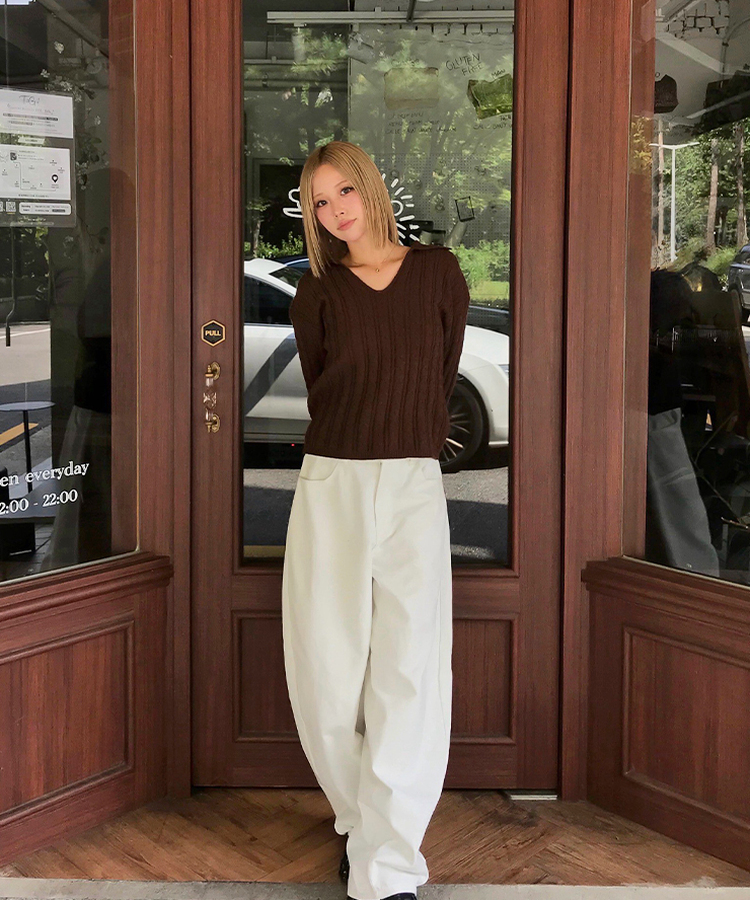 【丈別】ワイドコットンパンツ WHITE