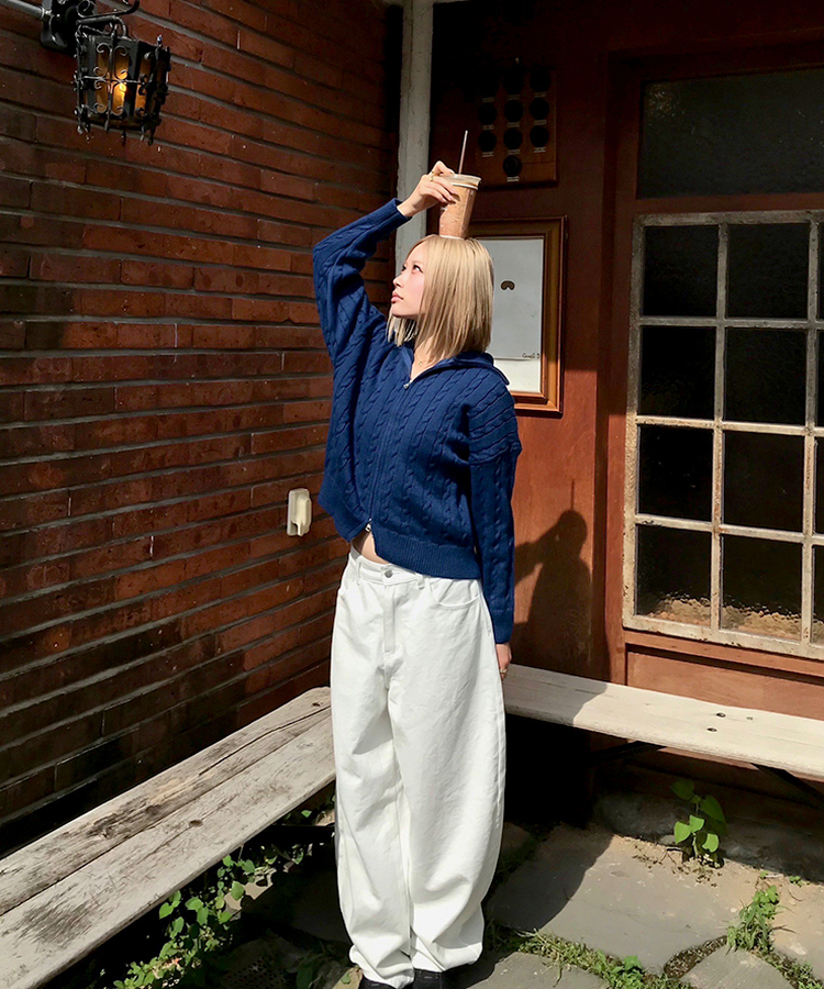 【丈別】ワイドコットンパンツ WHITE