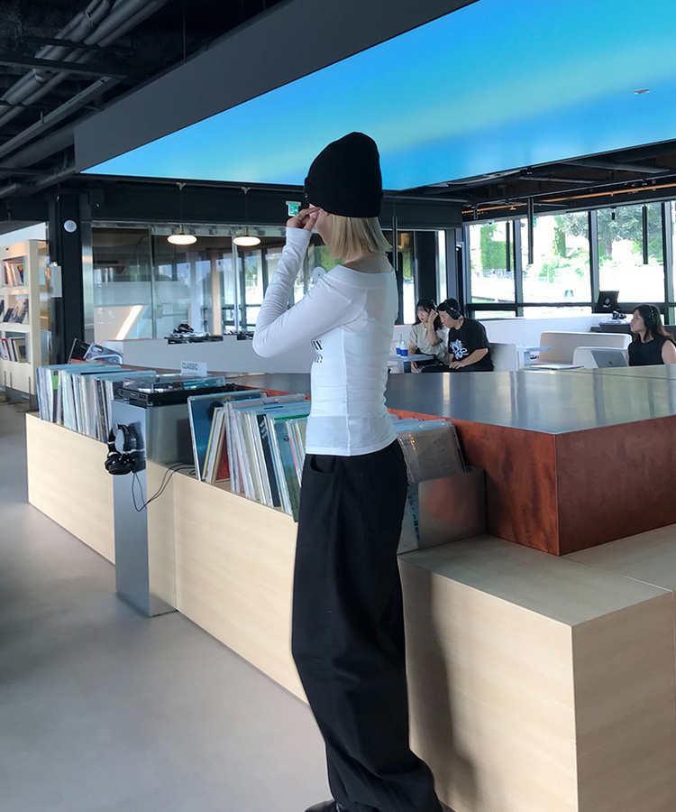 【丈別】ワイドコットンパンツ BLACK