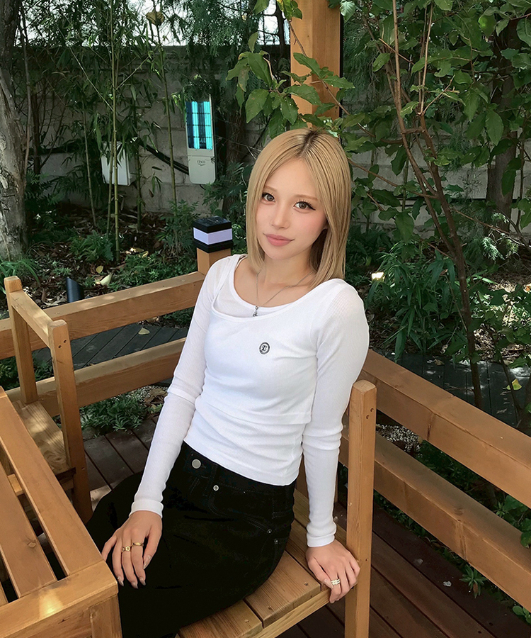 투피스 발레코어 골지T