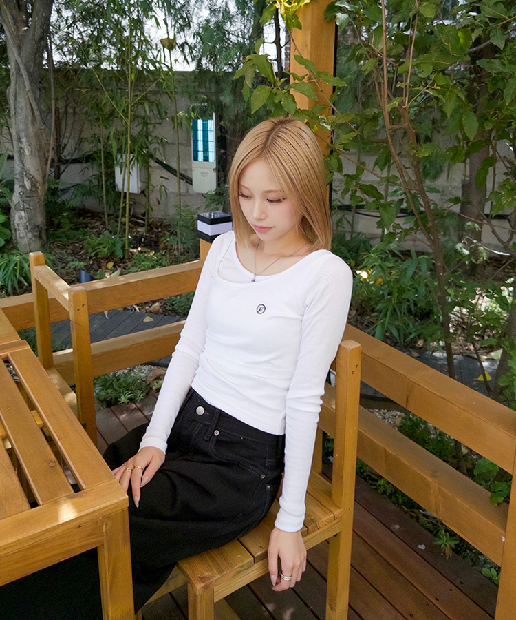 투피스 발레코어 골지T