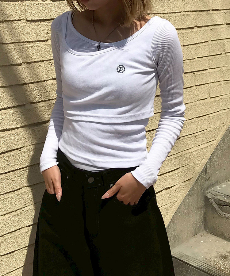 투피스 발레코어 골지T