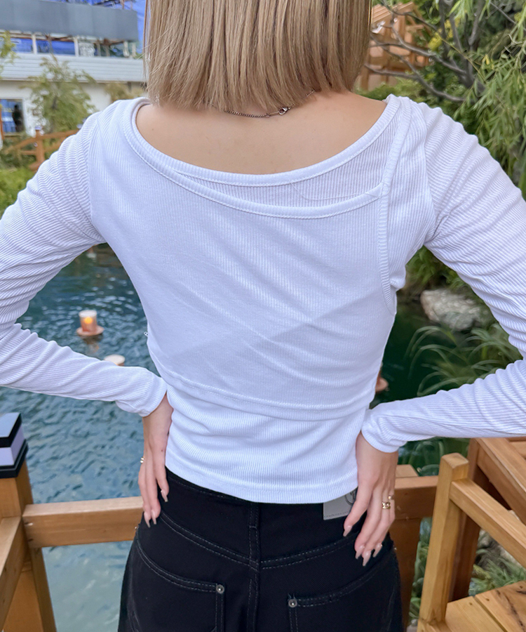 투피스 발레코어 골지T