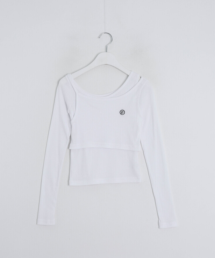 투피스 발레코어 골지T