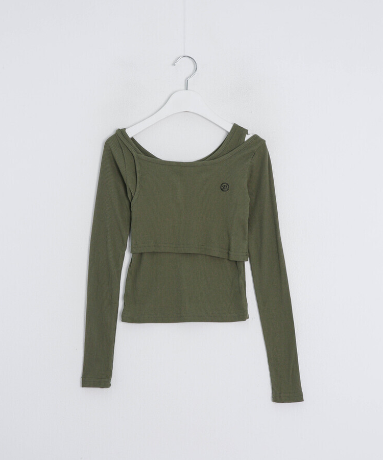 투피스 발레코어 골지T