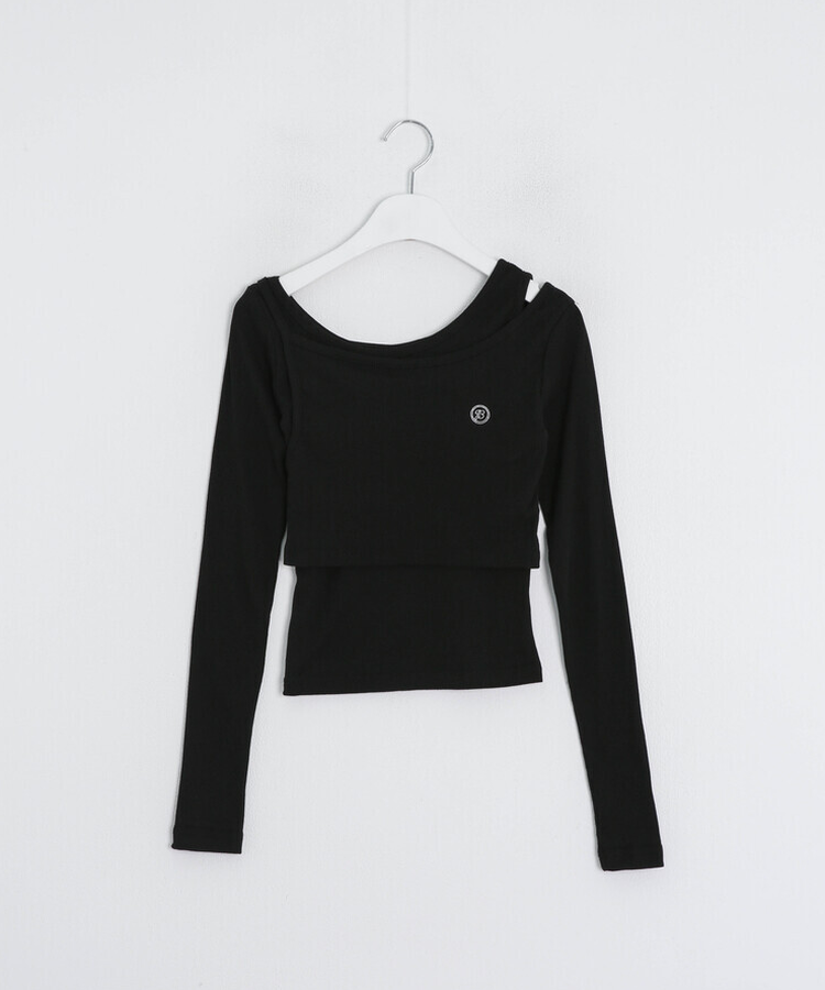 투피스 발레코어 골지T